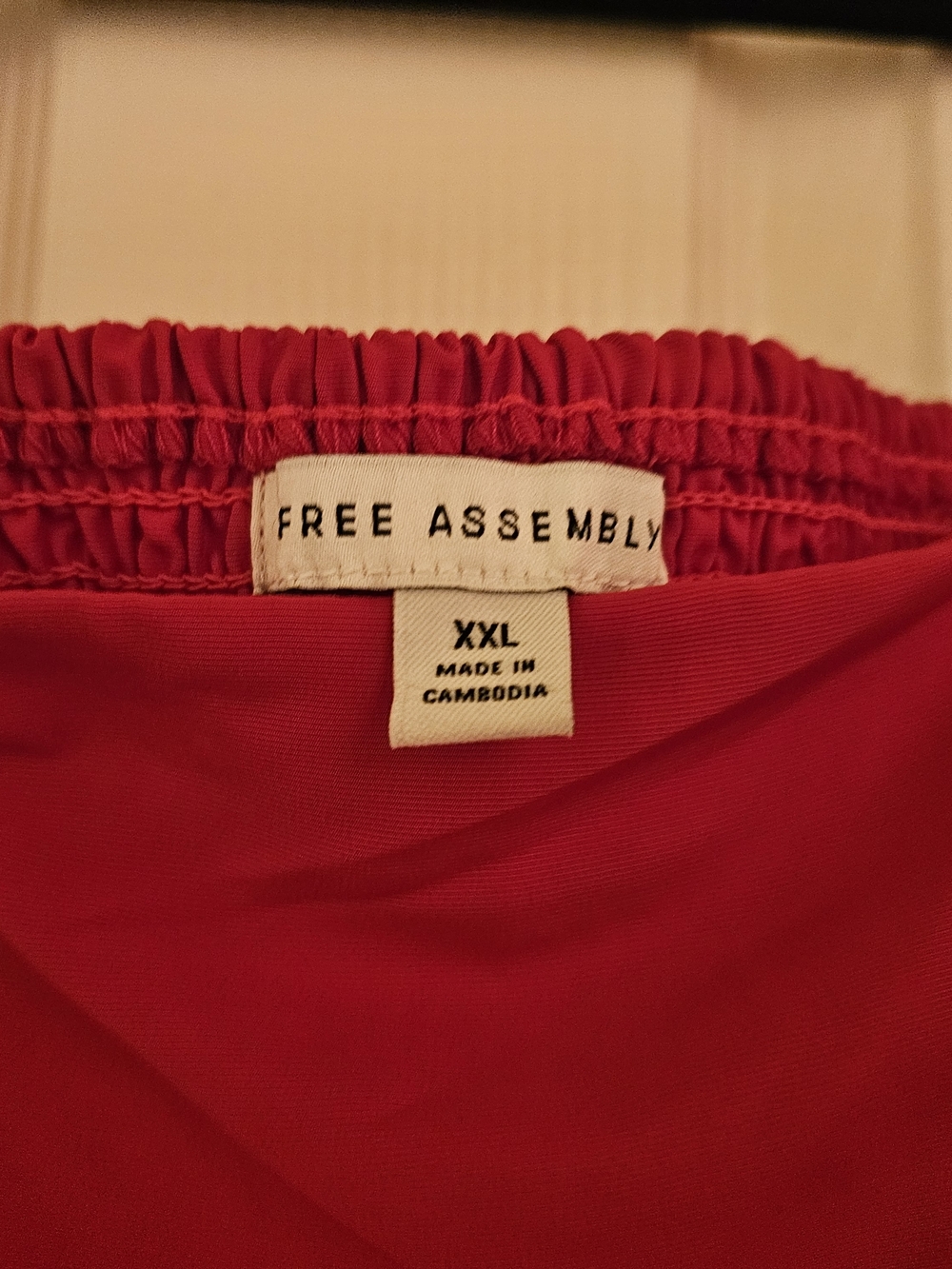 ❤️ Free Assembly Red Peplum Top XXL Plus Size | Puff Sleeve Square Neck Blouse - Picture 2 of 4